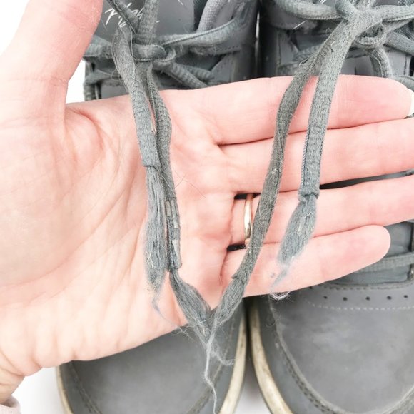 AIR JORDANS Flight Kids Gray High Top Sneakers Youth 4.5 - Picture 11 of 14